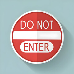 flat design do not enter sign design