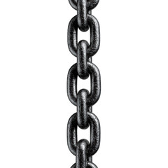 Obraz premium Industrial chain link metal texture isolated on transparent background