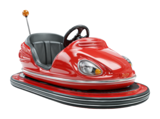 Exciting bumper car ride amusement park fun experience daytime isolated on transparent background