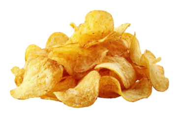 Enjoying crispy potato chips home kitchen food cozy isolated on transparent background