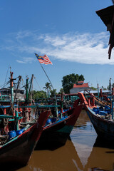 Obraz premium fishing boats in the harbor