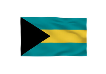 Fototapeta premium Bahamas Flag A Detailed Representation isolated on transparent background