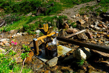 Water Mill with Hammer on the Hirzer Alm South Tyrol. 