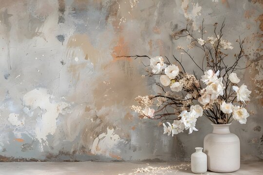 Elegant Floral Arrangement in Minimalist Interior Design Setting