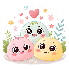 hand drawn kawaii illustration