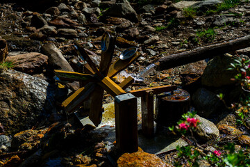 Water Mill with Hammer on the Hirzer Alm South Tyrol. 