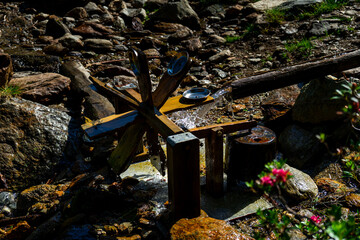 Water Mill with Hammer on the Hirzer Alm South Tyrol. 