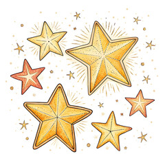 hand drawn sparkling stars collection