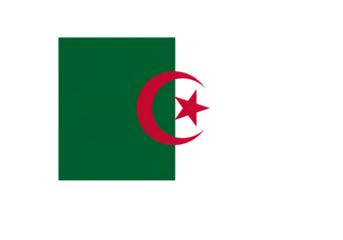 Algeria Flag Green White Crescent Red Star on Black Background isolated on transparent background