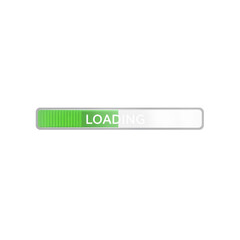 Photo of progress bar word loading isolated on transparent background