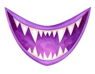 Obraz premium Purple Monster Mouth with Halloween Grin.