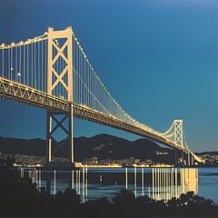 Obraz premium Skyway Bridge against shining horizon high resolution picture