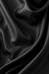 Fototapeta premium Luxurious black fabric backdrop, elegant texture, rich deep tones, perfect for product displays or design projects, texture, presentation, silk