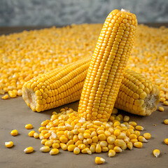 photo of yellow corns cobs and corns background