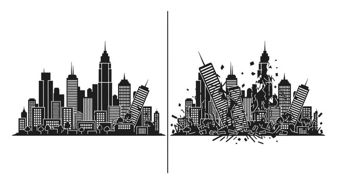 Damaged Skyscraper clip art preview