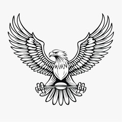 Obraz premium Majestic Eagle Illustration Powerful Bird of Prey Design