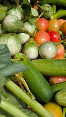 Fresh vegetables for cooking. Vegetables contain dietary fiber that helps cleanse the intestines.