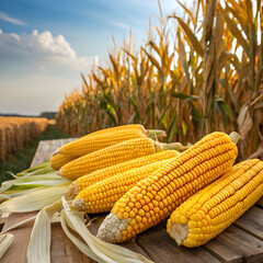 photo of yellow corns cobs and corns background