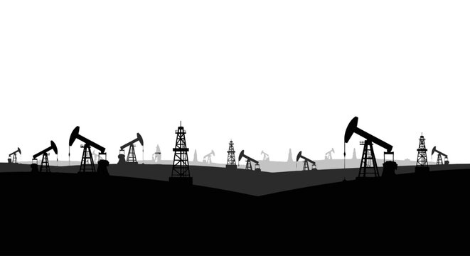 highresolution transparent background oil pump jack silhouette illustration perfect for presentations reports and website design projects
