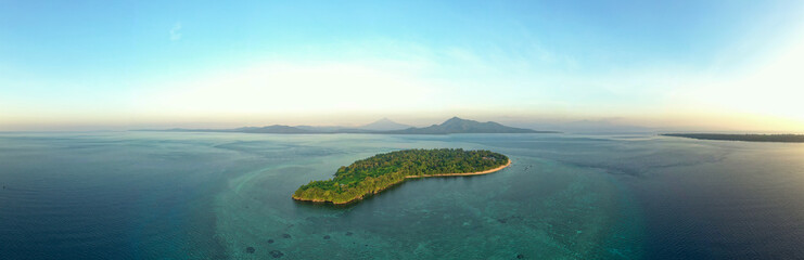 Siladen island in Bunaken National Park - marine park in the north of Sulawesi Island, Indonesia,...