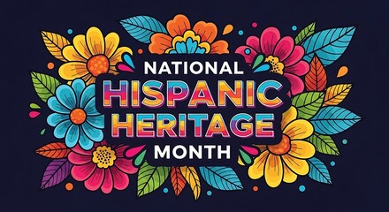 Celebrate national hispanic heritage month with colorful floral designs and traditional patterns, perfect for fiesta invitations, cultural events, and festive decorations