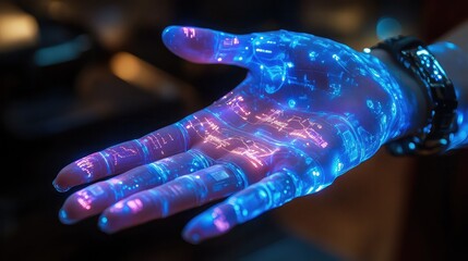 Smart e-ink wearable skin interface projecting live data streams, biometric readings, and environmental feedback on ultra-thin interactive surface