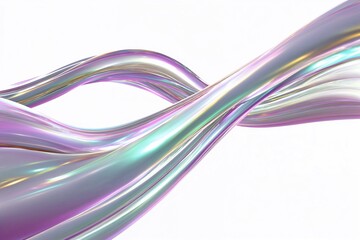 Naklejka premium Abstract iridescent curved tubes isolated on white background