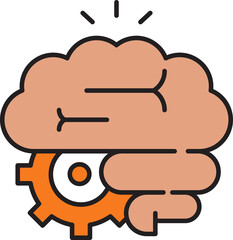 brain and logical thinking icon
