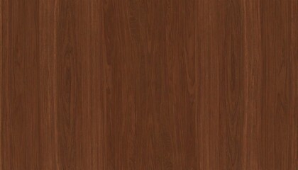 Naklejka premium A detailed close-up view of a rich, dark brown wooden surface with clearly defined vertical wood grain patterns.