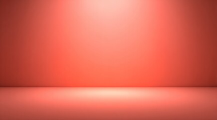 Obraz premium Empty coral-toned backdrop with gradient lighting.