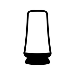 Black and white minimal illustration of a modern salt shaker silhouette