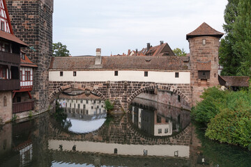 Henkerturm And Wasserturm In Nuremberg, Germany In Summer. 
