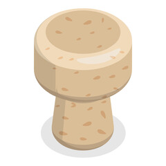 3D Isometric Flat  Set of Wine Corks. Item 2