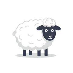A cute cartoon sheep illustration with a simple design.