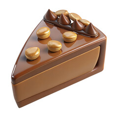 Slice of Chocolate Cake with Ganache and Candies dessert