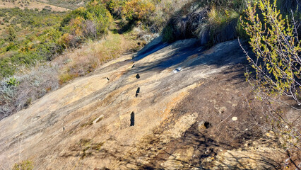 Steps carved in sandtone slope on the Clarens Porcupine Trail