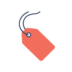 A simple red tag with a string attached, symbolizing pricing or labeling in business contexts.