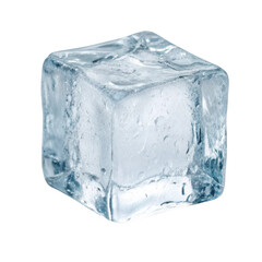 Obraz premium Clear ice cube isolated on transparent background