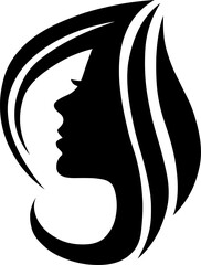 Elegant beauty girl face logo vector for salon, cosmetics, spa, and feminine branding design.