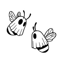 flying ghostly honey bees