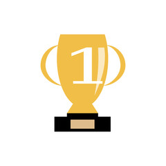 Yellow Simple trophy cup icon
