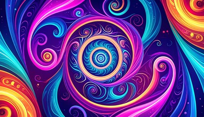 Fototapeta premium Vibrant Abstract Design with Intertwined Swirls and Circles.