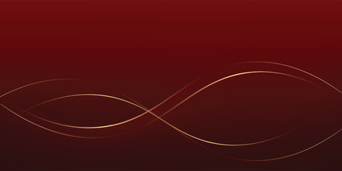 Abstract curved red shape on red background with lighting effect and copy space for text. Luxury design style. © zaini
