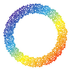 Colored beautiful round frame banner with pattern