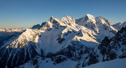 Obraz premium Golden Hour on Majestic Alpine Peaks