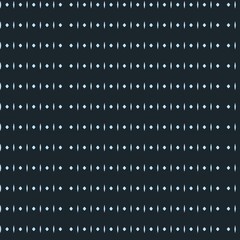 A minimalist and seamless geometric pattern featuring horizontal rows of small, simple dots, ovals, and diamond motifs on a dark blue background for a clean, subtle texture