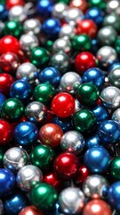 Close-up of colorful, glossy beads