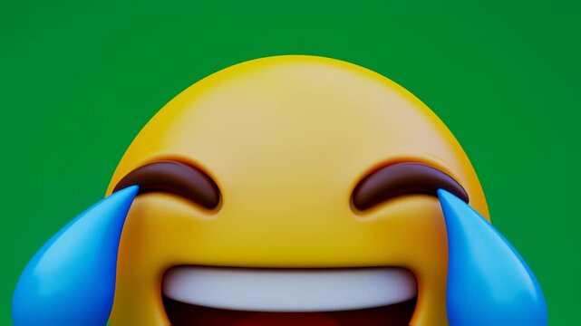 Hilarious Laughing Emoji with Tears of Joy, Animated Face, Expressing Extreme Mirth and Amusement