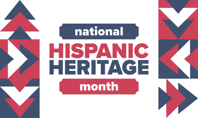 Fototapeta premium National Hispanic Heritage Month in September and October. Hispanic and Latino Americans culture. Celebrate annual in United States. Poster, card, banner and background. Vector illustration