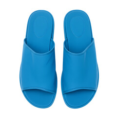 Vibrant Blue Felt Slides Comfortable and Stylish Summer Footwear isolated on transparent background